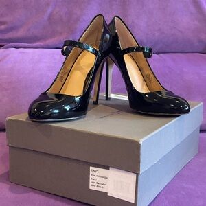Halston Heritage Patent Leather Black Mary Janes